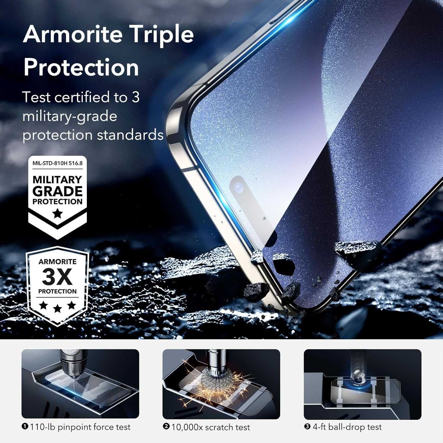 ESR screen protector 3x szkło iPhone 15 Pro Max na LCD 2x szkło aparat