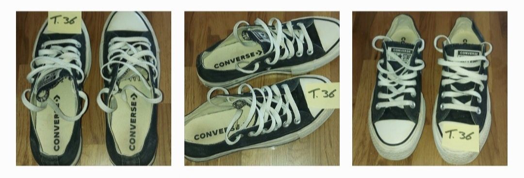 Converse pretas, brancas, azul claro tecido ou pele tamanho 36/ 36,5