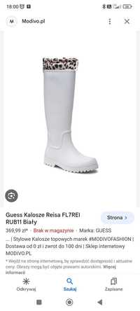 Kalosze GUESS białe r. 38 nowe