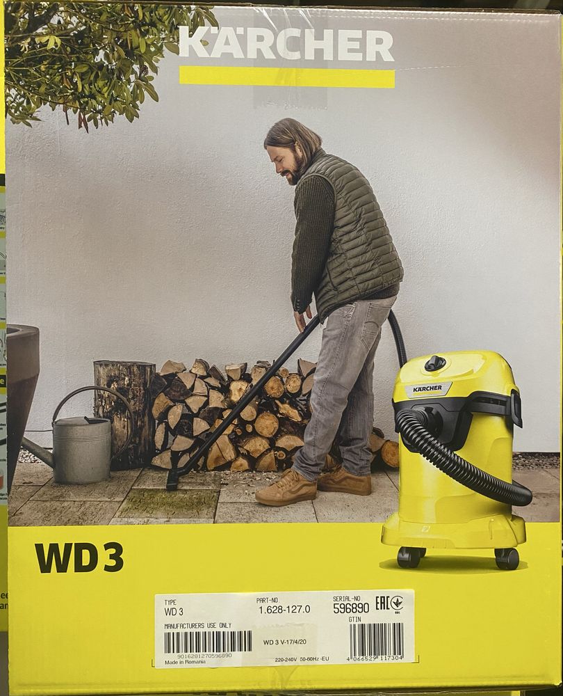 Професійний пилосос Karcher WD 3 V-17/4/20 (1.628-127.0) нові!
