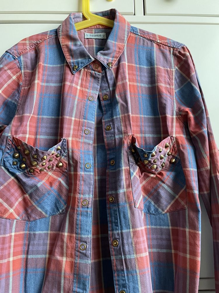 Koszula w kratę Pull&Bear, rozm. S, stan bardzo dobry