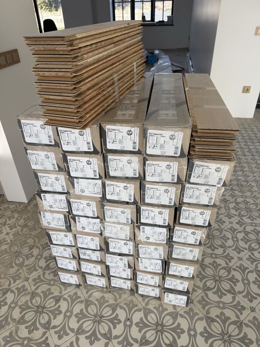 Паркетна дошка Барлінек Barlinek Oak Cappuccino Herringbone 23,5м2