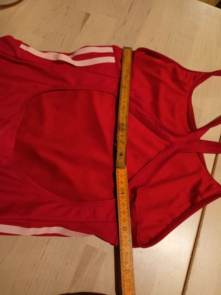 Czerwony kostium strój kąpielowy jednoczęściowy adidas sportowy XL 42