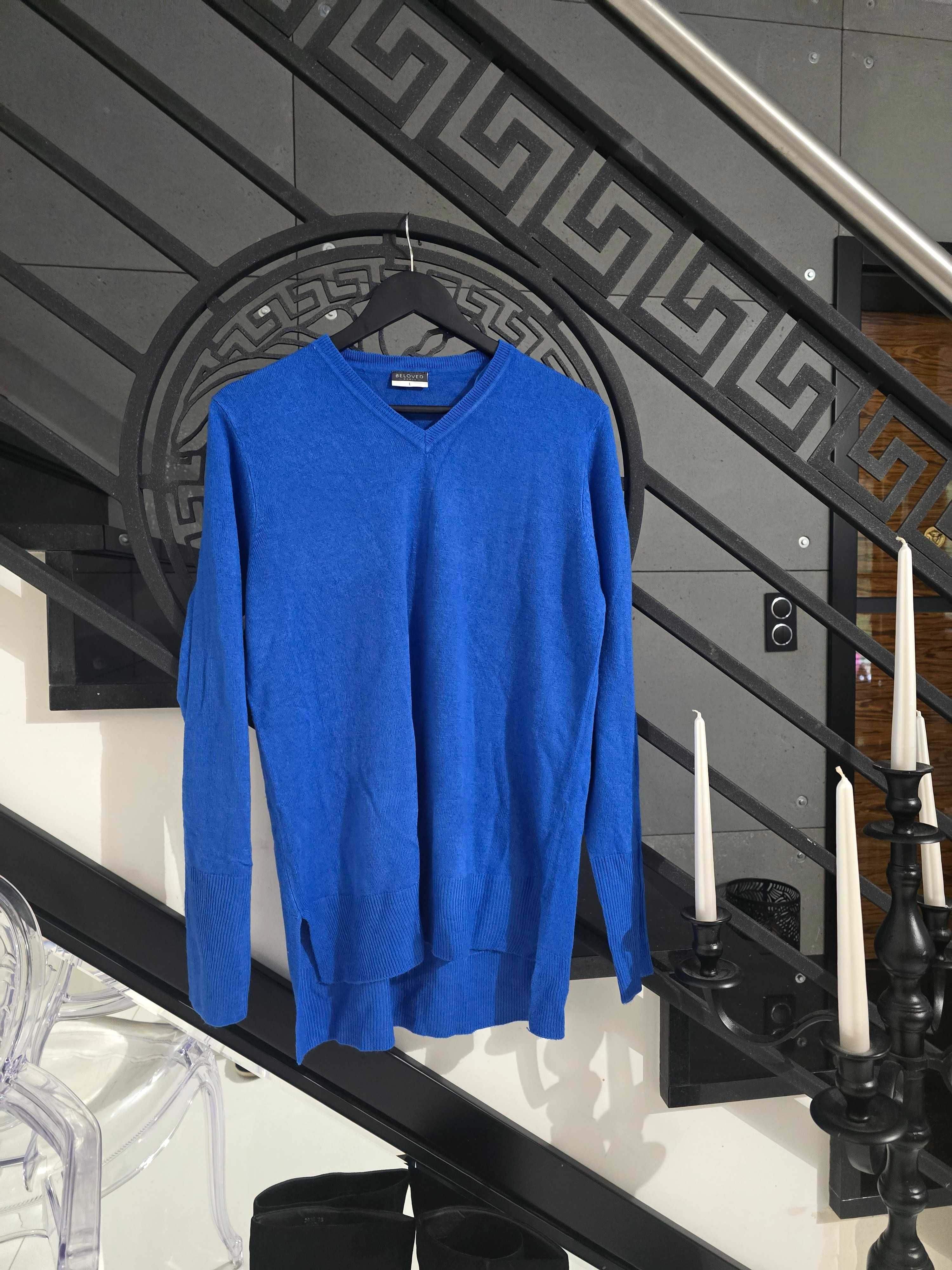 sweter kobaltowy L