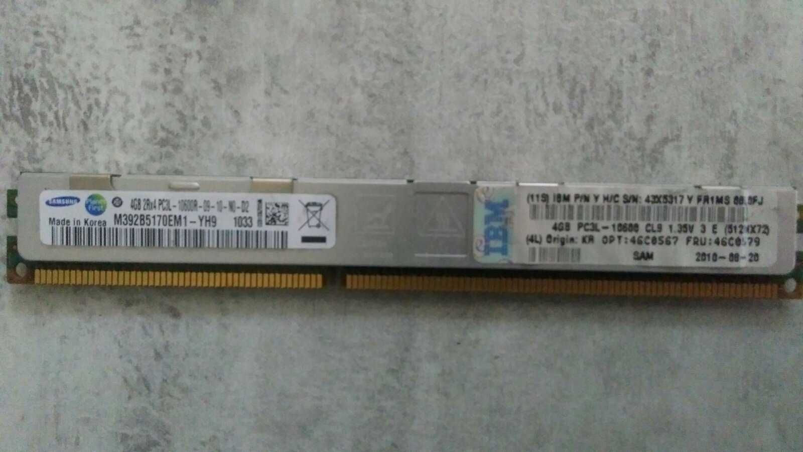 4GB PC3L-10600R DDR3 1333 MHz ECC REG серверная память FRU: 46C0579