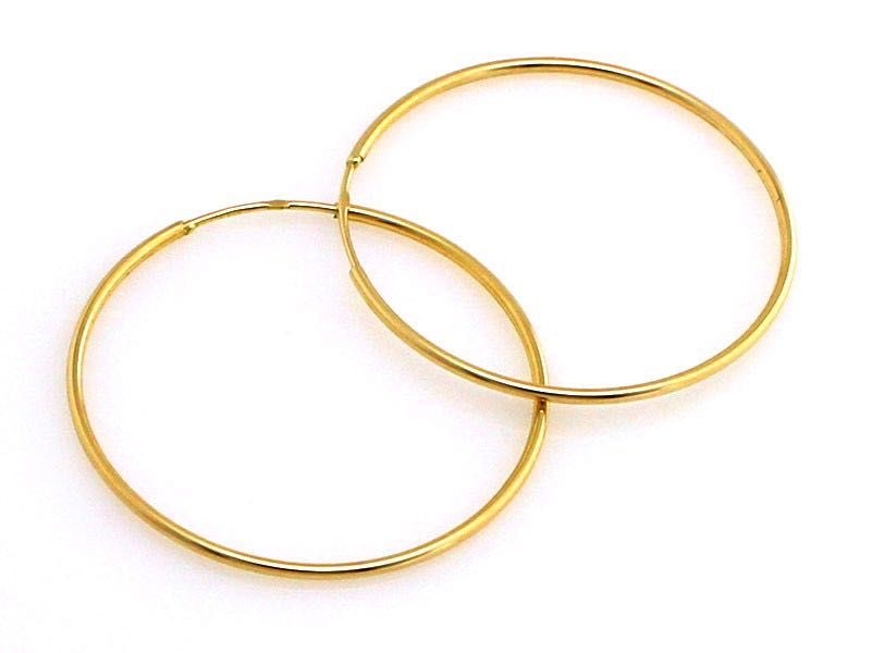 Nowe Duże złote kolczyki KOŁA 42 mm szarnir próba 585. Sklep