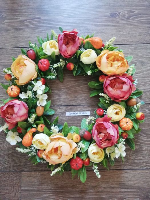 Wianek jesienny dekoracja jesienna ozdoba stroik na drzwi