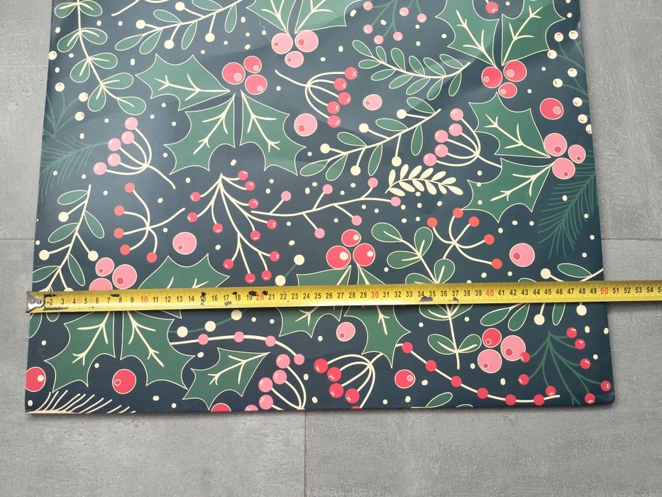 Torebka na prezenty ze świątecznym motywem ostrokrzewu, 50x50x25 cm