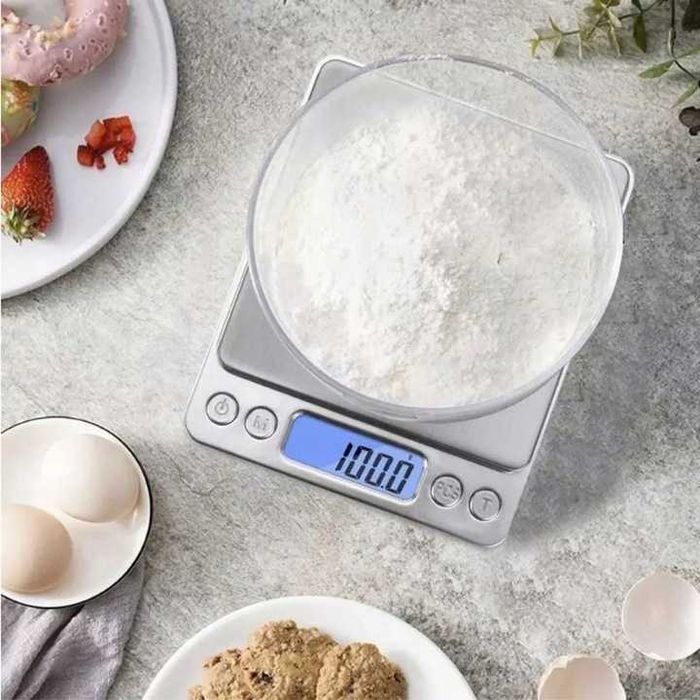 Waga jubilerska kuchenna LCD Dokładny Pomiar 0,1-500G Srebrna