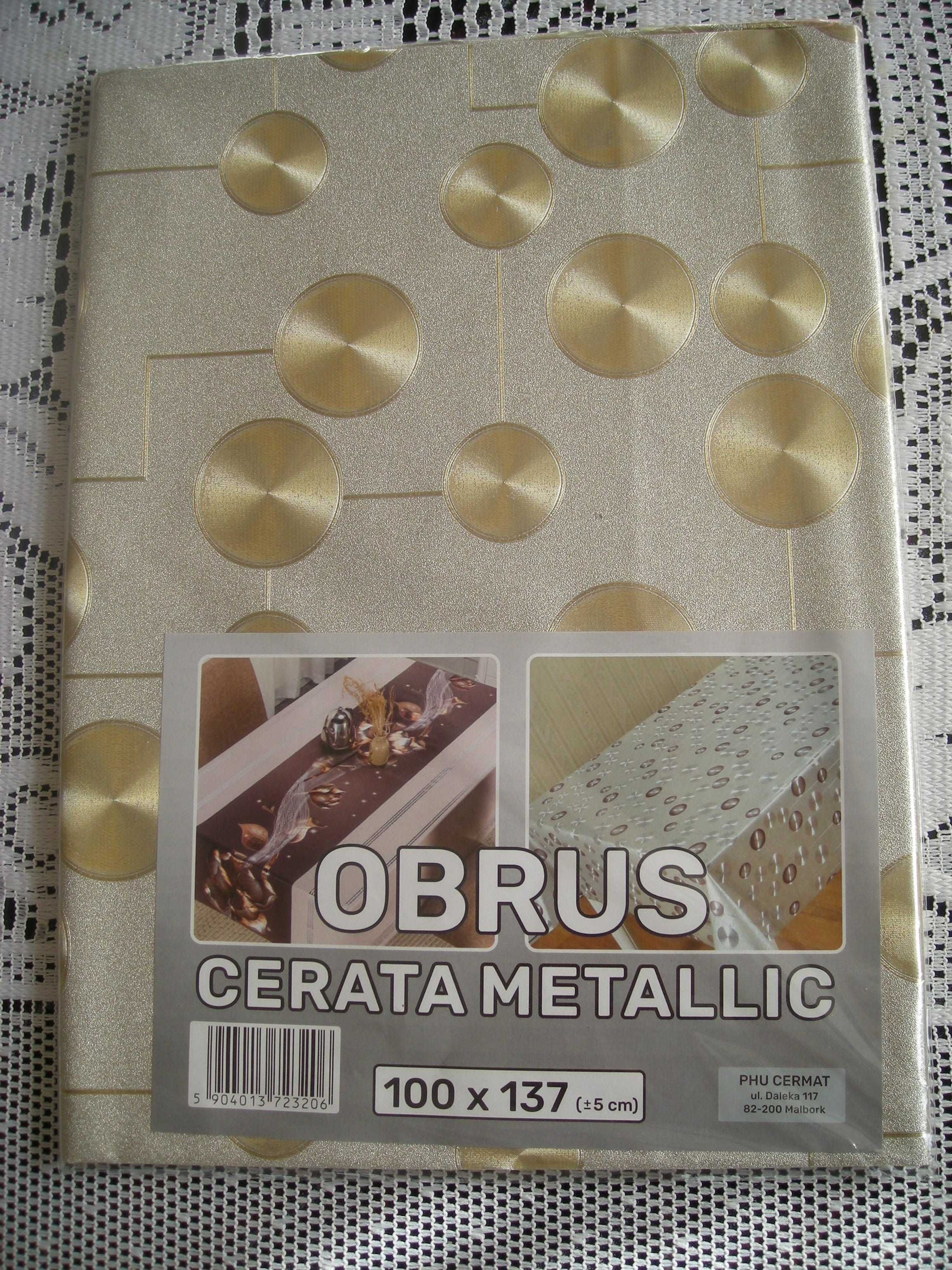 Obrus cerata metallic złoty srebrny   100x137 cm prod. pl nowy