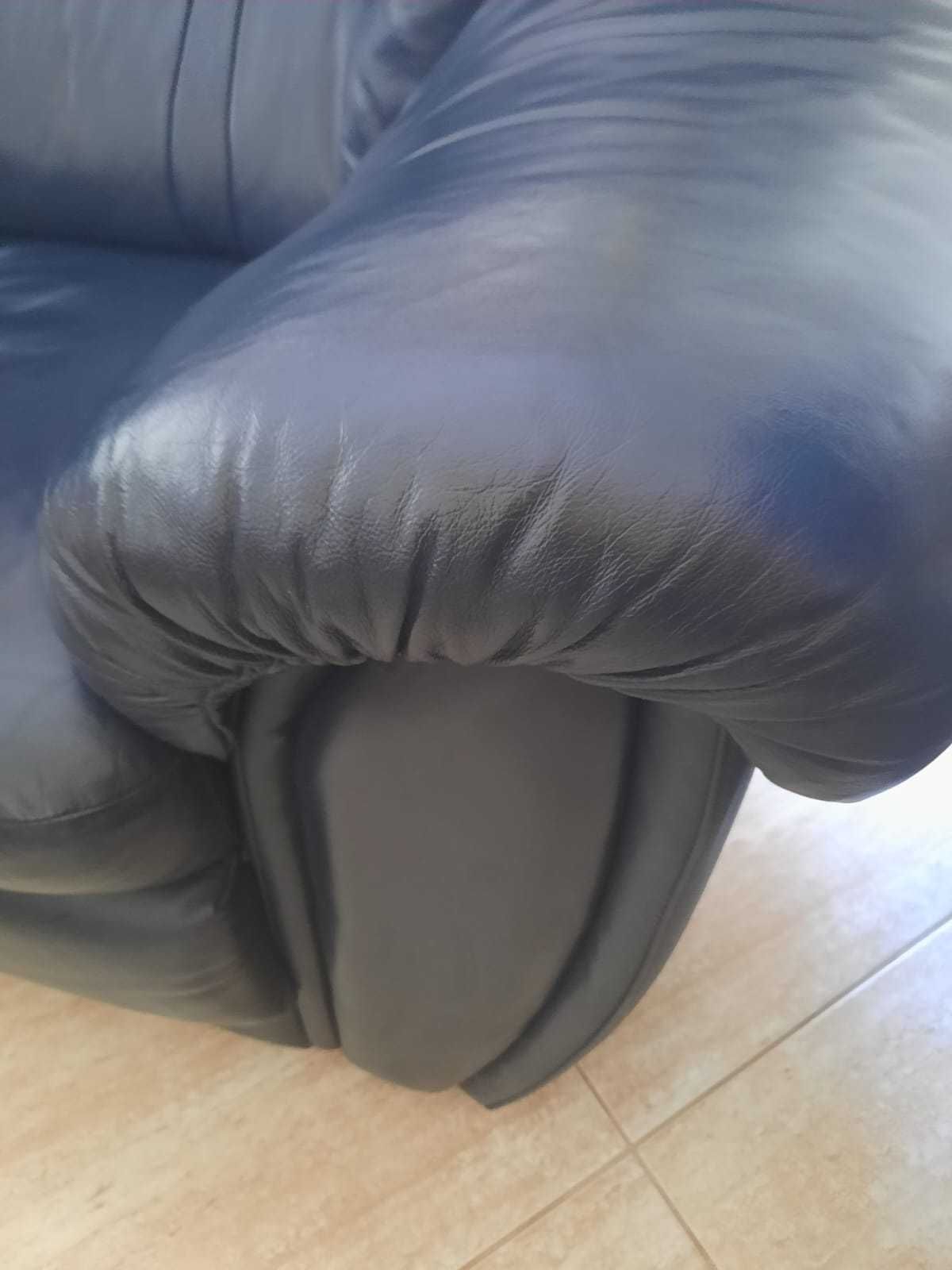 Conjunto sofás em pele