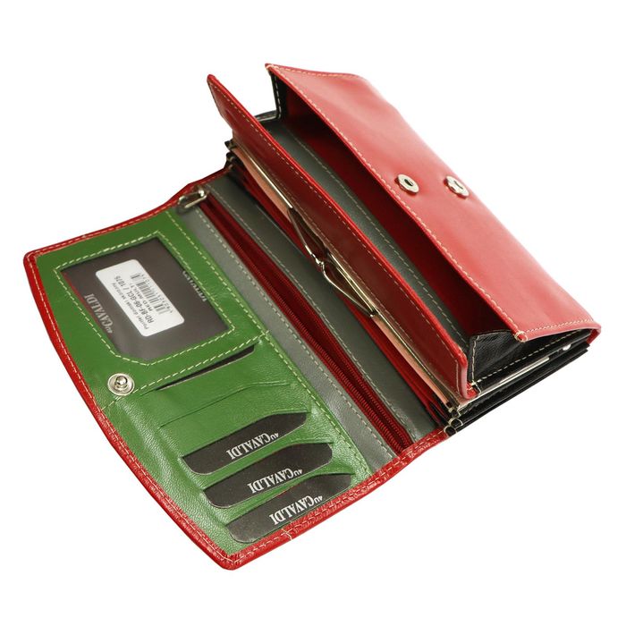 elegancki skórzany portfel damski cavaldi 2 kolory