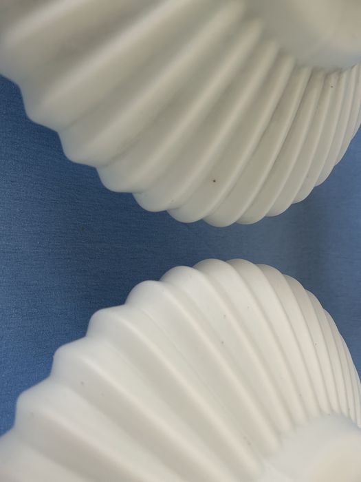 Stara lampa żyrandol art deco ryflowany klosz szkło dwuwarstwowe