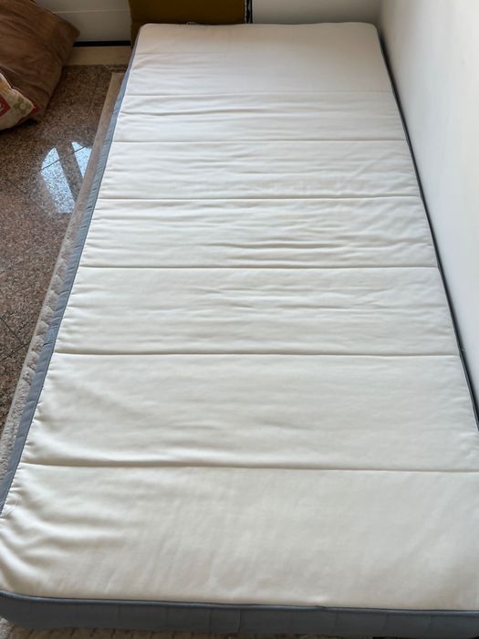 VESTMARKA Colchão de molas, firme/azul claro, 90x200 cm