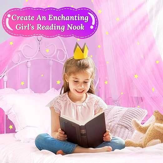 Baldachim z świecącymi gwiazdami Glow in the Dark 230 cm dla dzieci