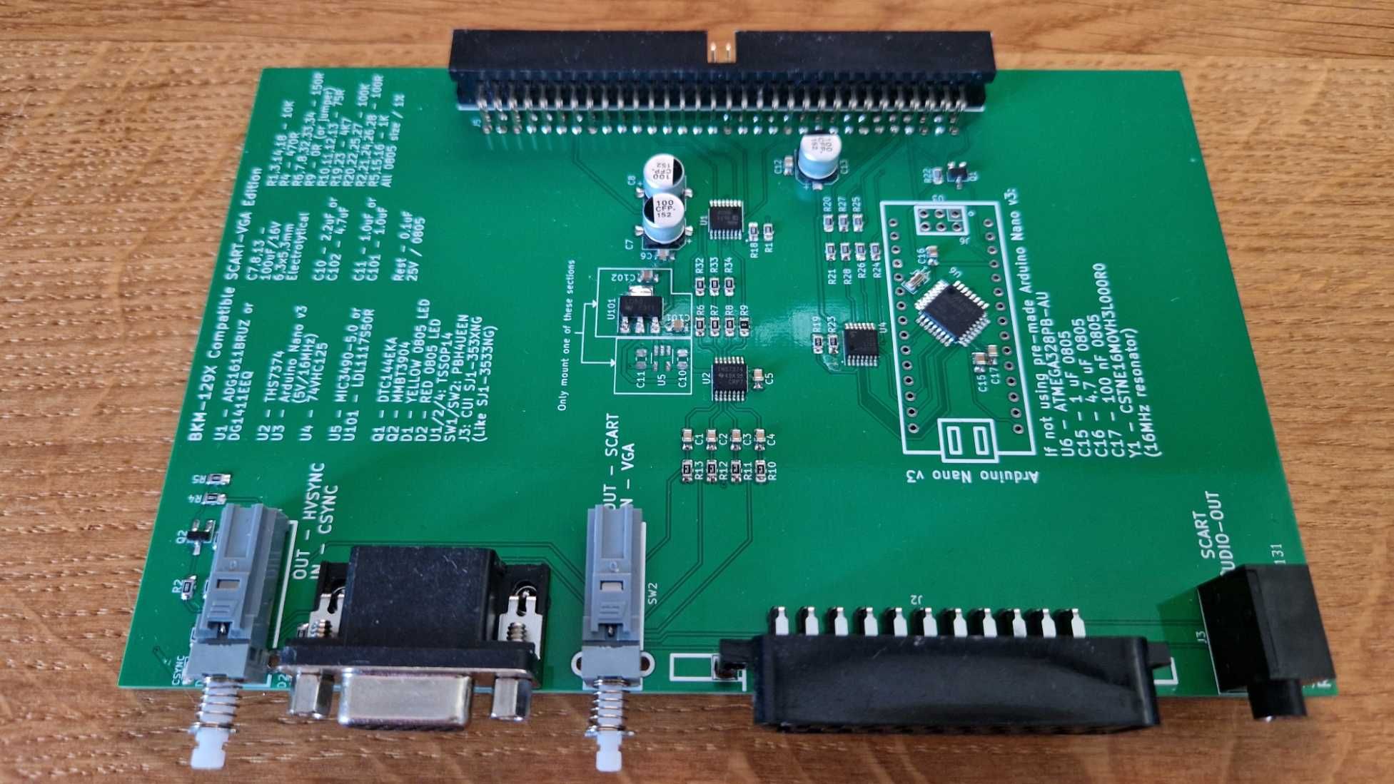 Klon karty SONY BKM-129X do monitorów BVM/PVM (wersja SCART-VGA)