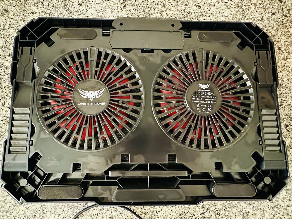 Base para Computador Portatil com ventoinhas e leds - World of Gamer