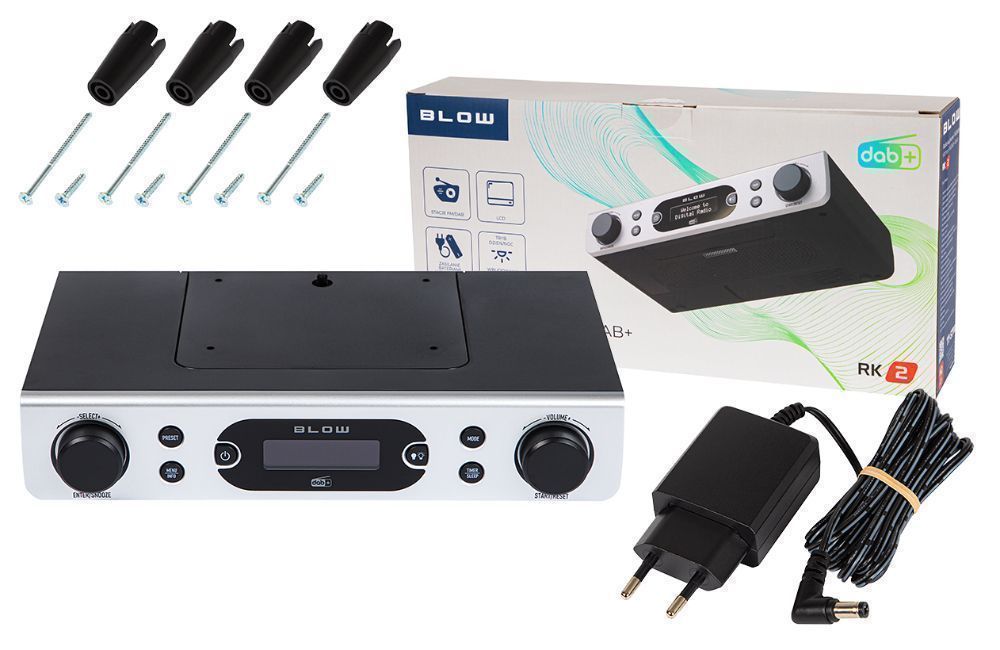 Podszafkowe radio kuchenne FM/DAB+ lampka LED BLOW RK2 srebrne