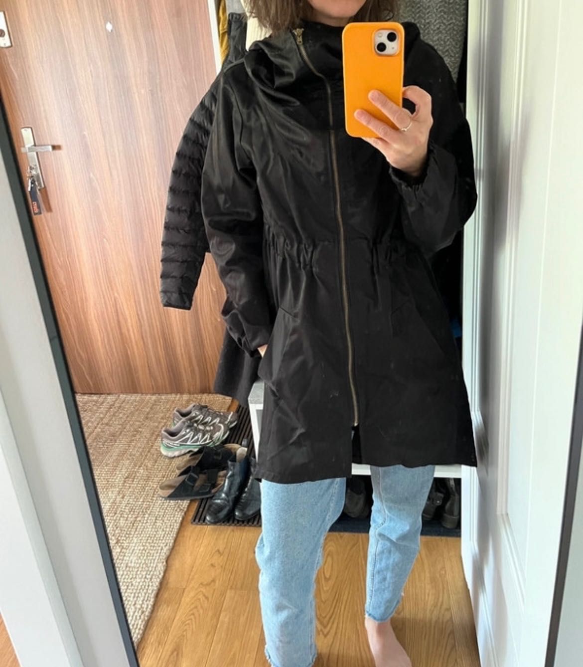 FRIENDS WITH benefits czarny płaszcz parka S XS