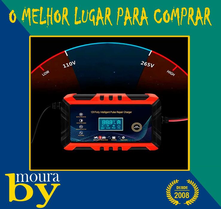 carregadores de bateria 12V 6A  bateria de carro e motocicleta