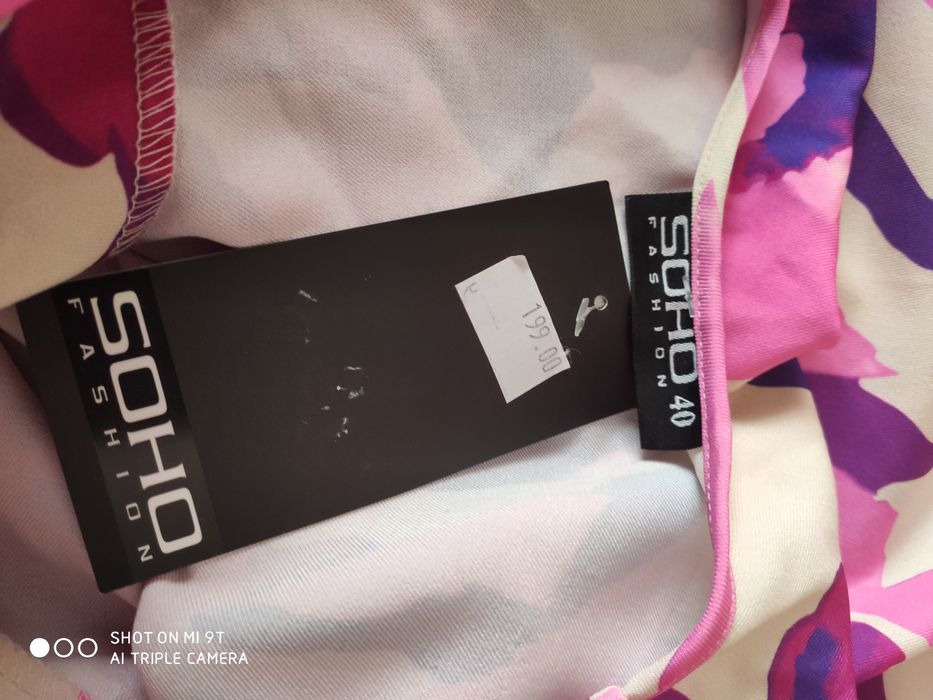 SOHO sukienka maxi letnia kolorowa z paskiem rękawkami  nowa 40