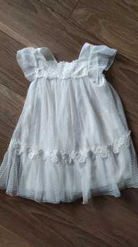 Elegancka biała sukienka dziewczęca 98 smyk