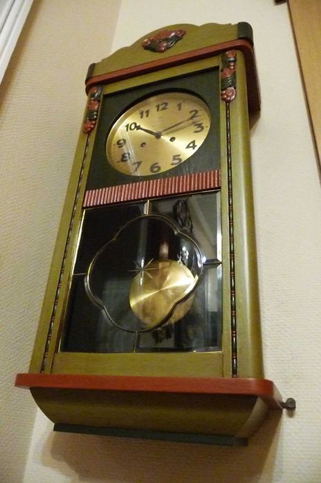 Ozdobny zegar wiszący Junghans, 2 x sygnow., sprawny, 1933r. polecam