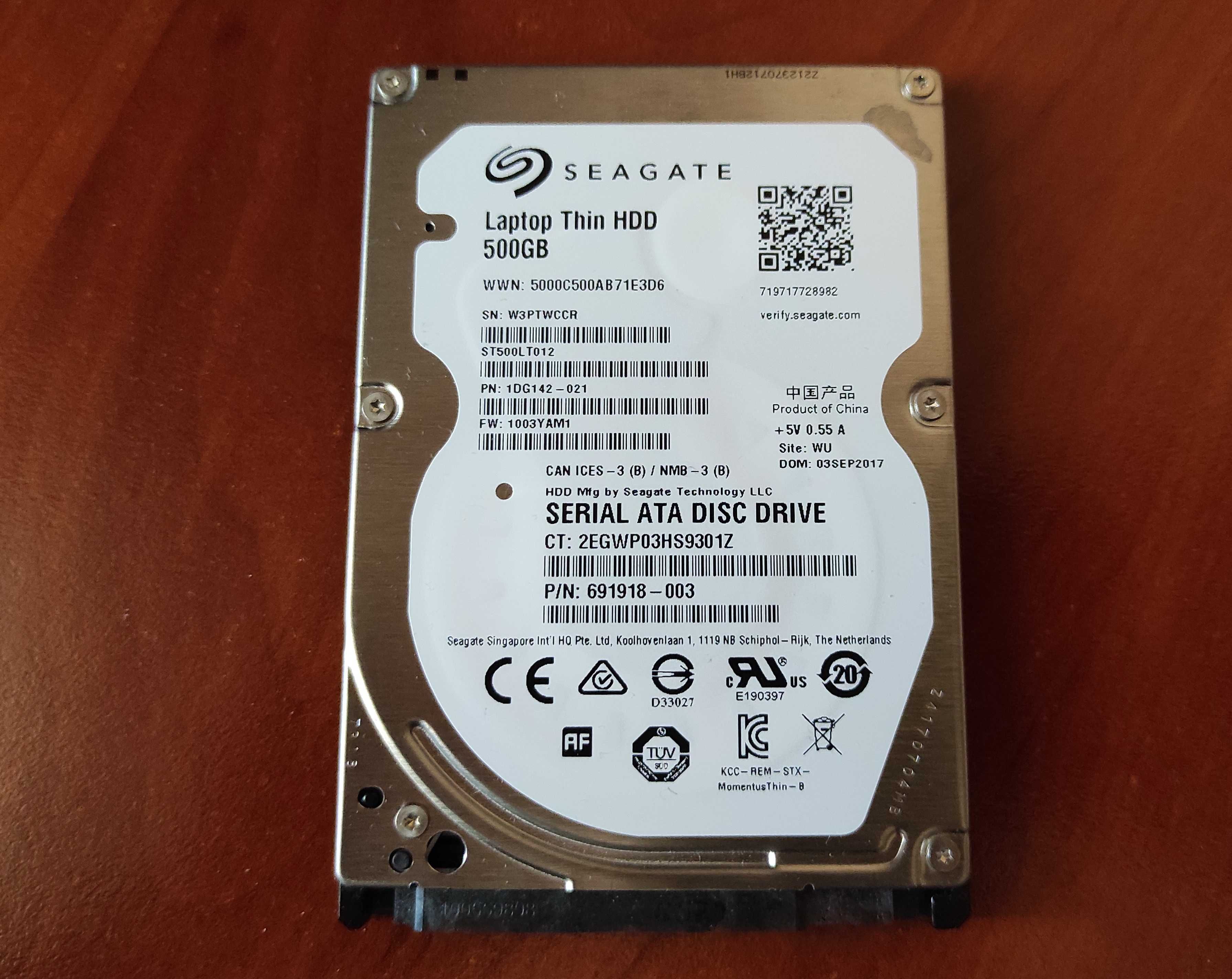 HDD 2.5" 500GB SATA3 Seagate Laptop Thin 5400.6 (ST500LT012-1DG142)