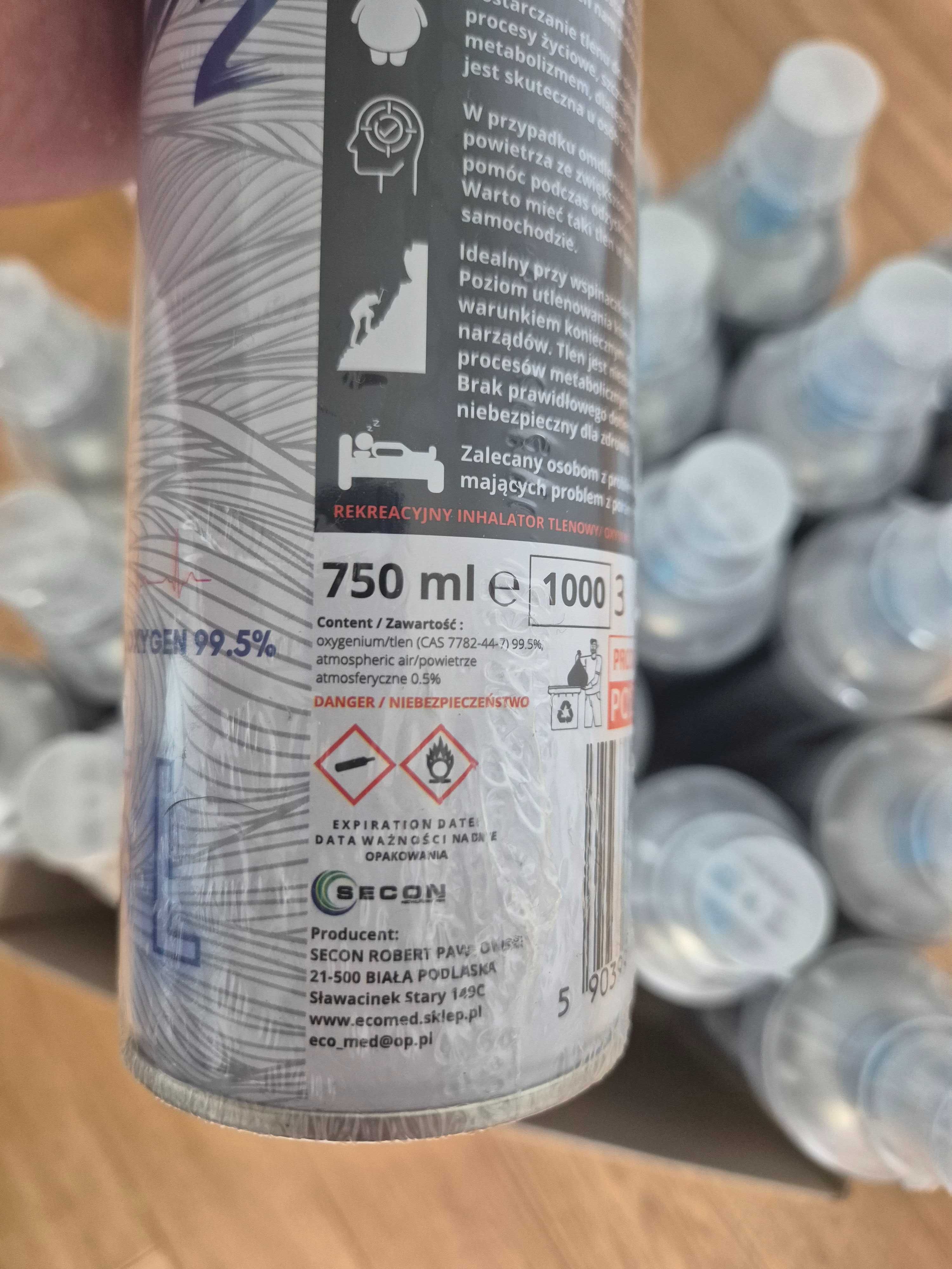 Tlen inhalacyjny w puszce Ecomed - tlen w puszce do inhalacji 15l