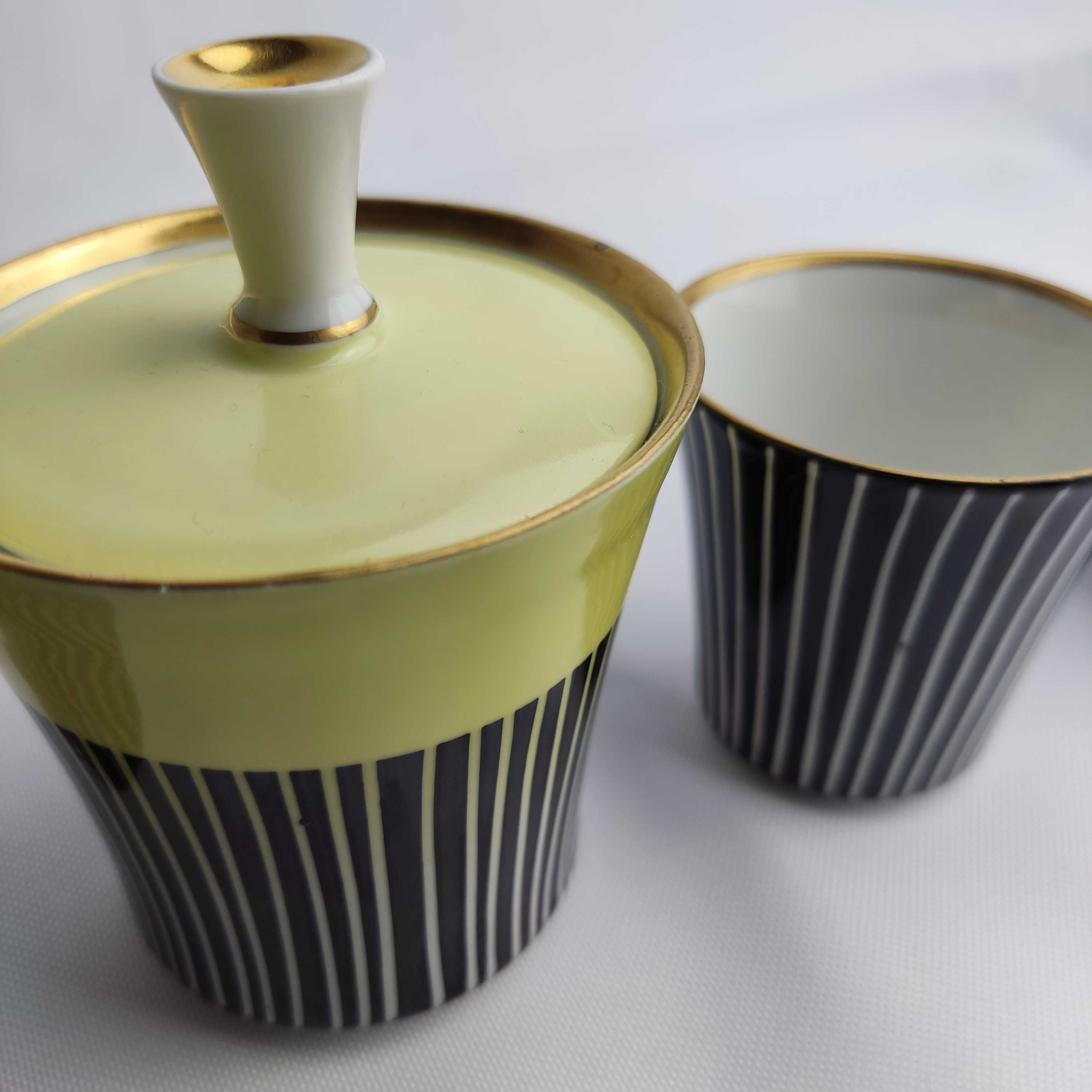 lementy serwisu do kawy/espresso, porcelana Volkstedt, lata 60./70.