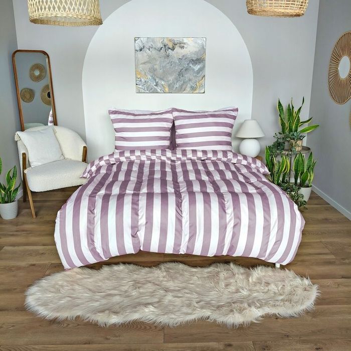 Pościel 220x200 Mikrofibra poszewki 70x80 Komplet Eusebia Home W Pasy