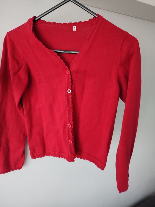 Sweter dziewczęcy, czerwony rozm 122/128