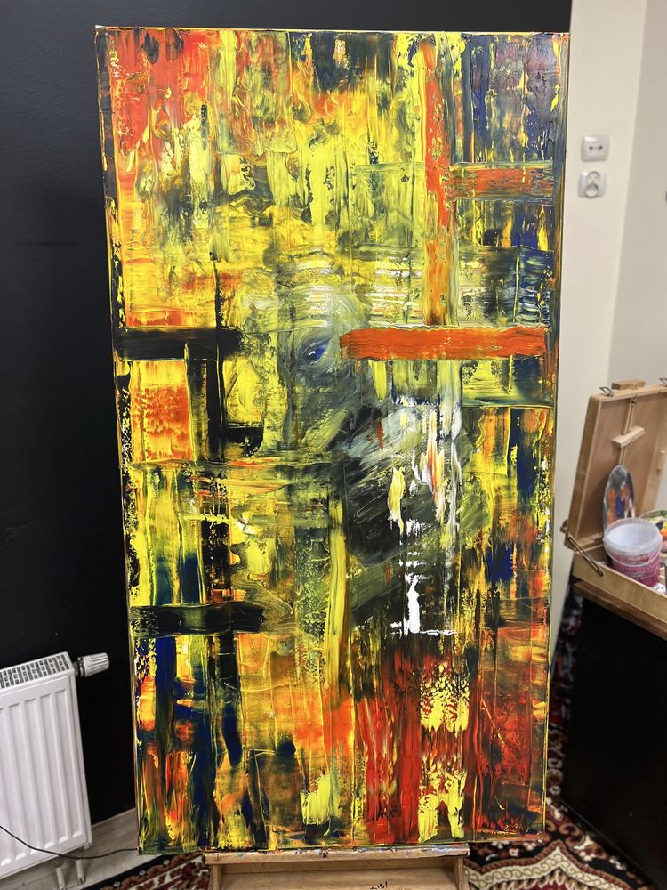 Obraz olejny „Monster” 80x150 . Sztuka do wnętrza.