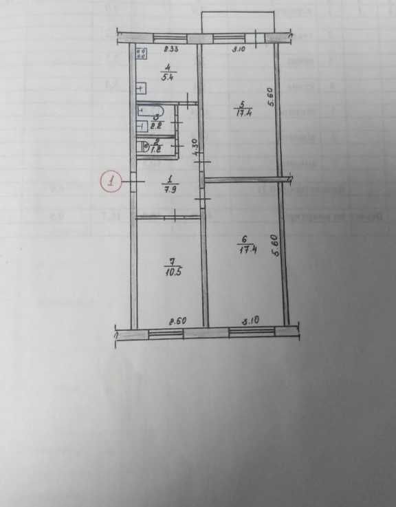 Продається 3-х кімнатна квартира біля Глобалу.