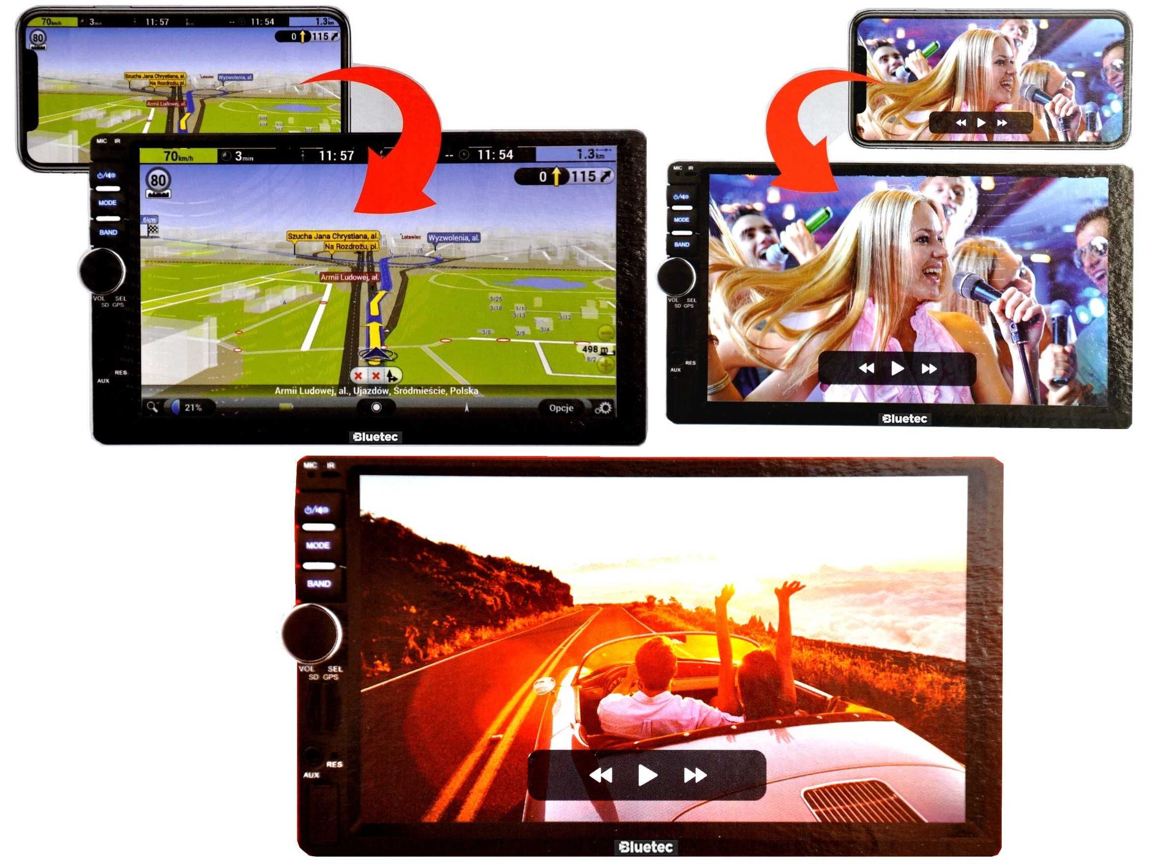 Radio Samochodowe 2DIN Ekran 7 Cali Mirror Link MP5 Play USB SD MP3 FV