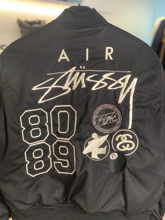 Куртка Stussy x Nike Reversible Varsity Jacket Medium Black/Sail