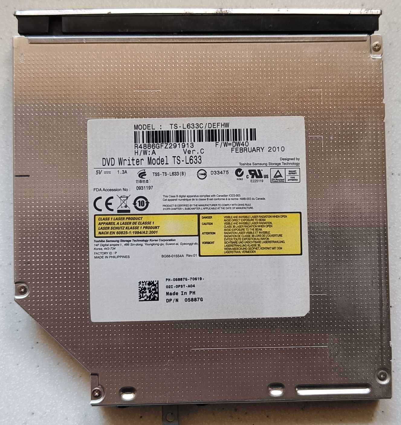 DVD Writer Toshiba TS-L 633. Nagrywarka, czytnik, odtwarzacz. Laptopy.