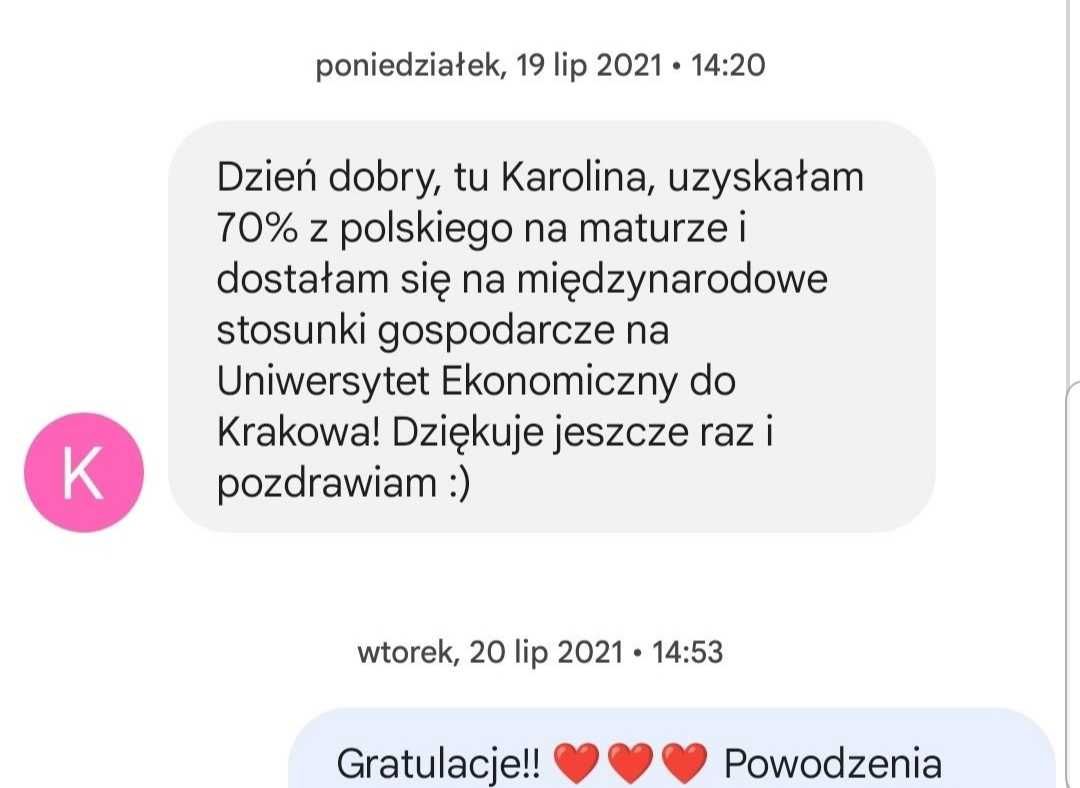 Korepetycje z języka polskiego / matura / edukacja domowa