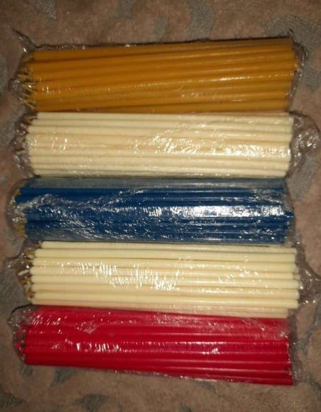 Восковые свечи 20см -натуральный пчелиный воск,цвета в ассортименте