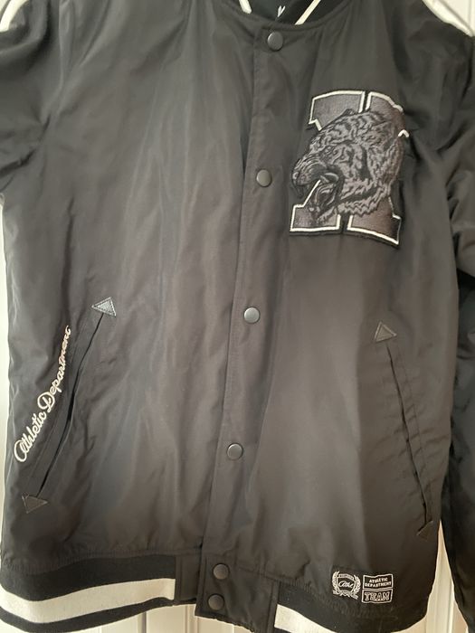 Kurtka bejsbolówka Smog New Yorker, oversize, r. M, czarna, haft