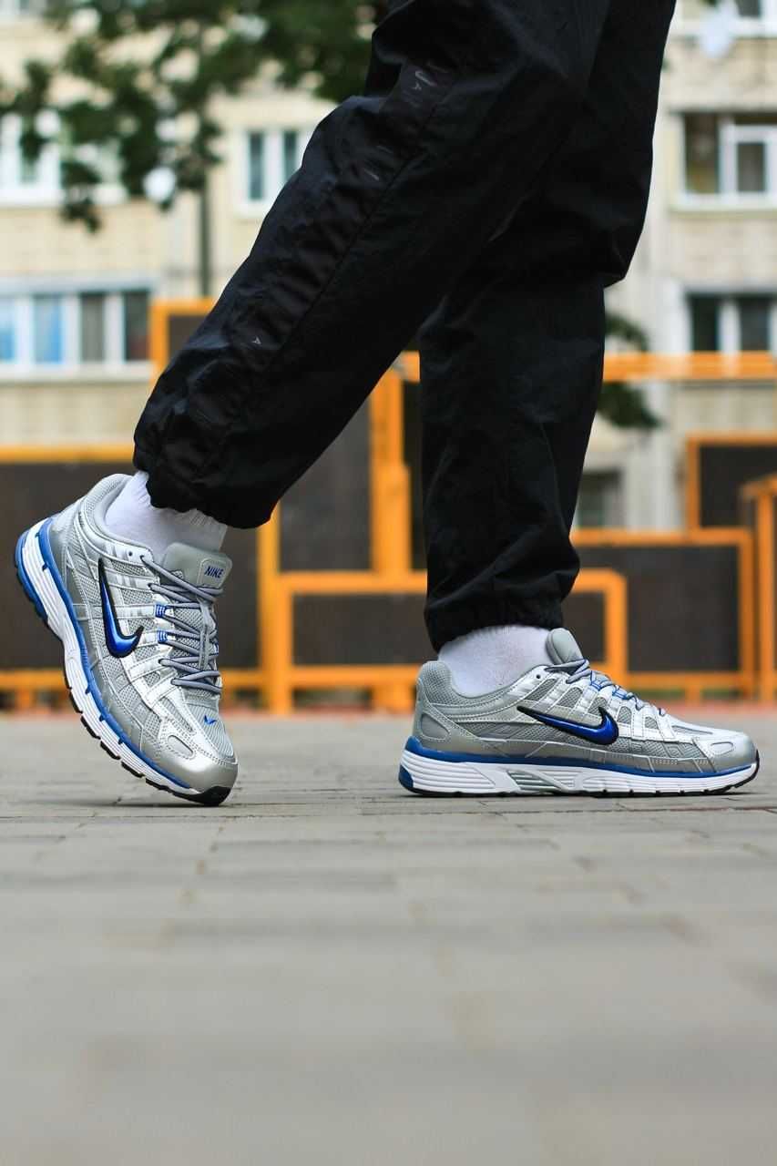 Чоловічі кросівки Nike P6000 срібло з синім 1149 ТОПЧИКИ