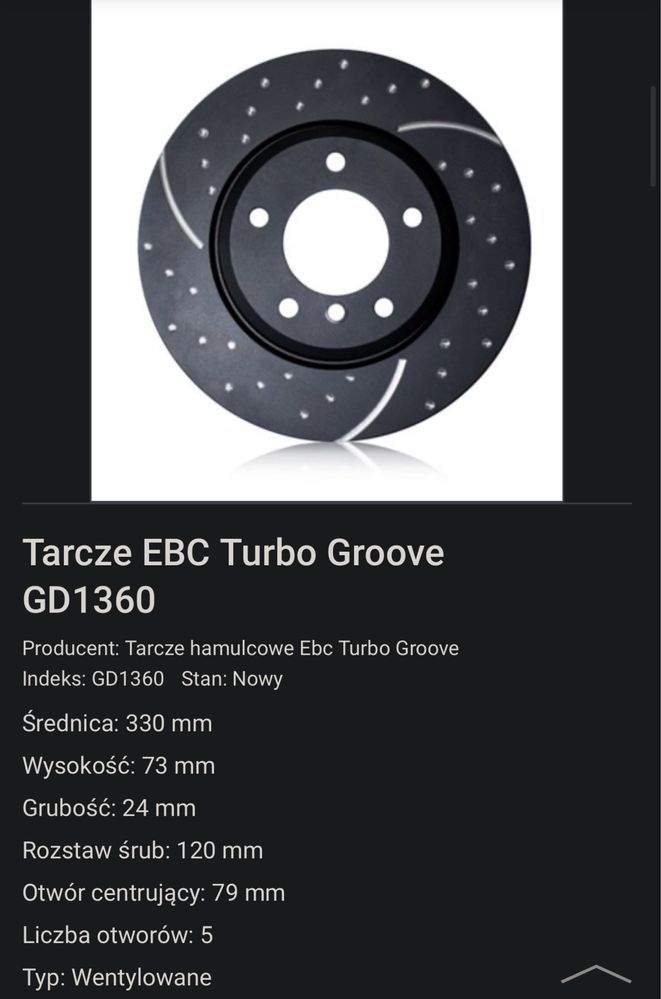 Bmw e46 330 Tarcze hamulcowe przod EBC turbo grove Nowe