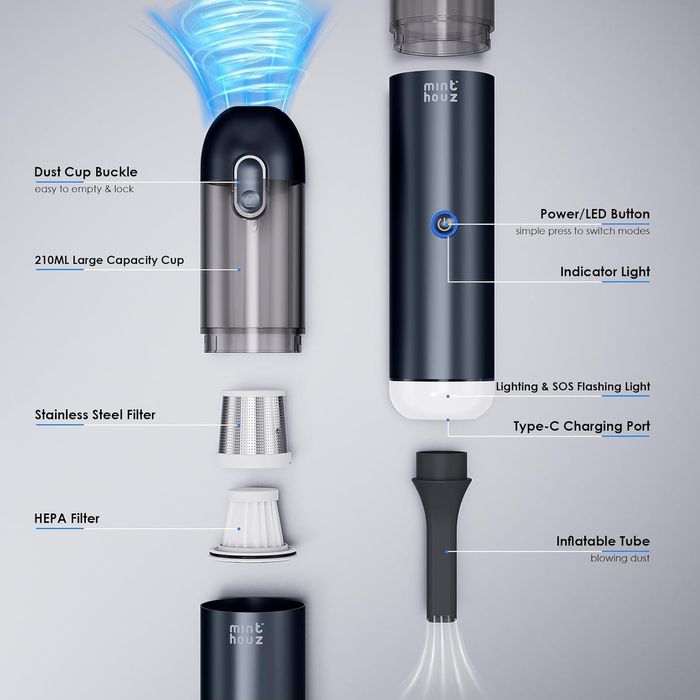 Новий потужний та якісний акумуляторний міні автомобільний пилосос