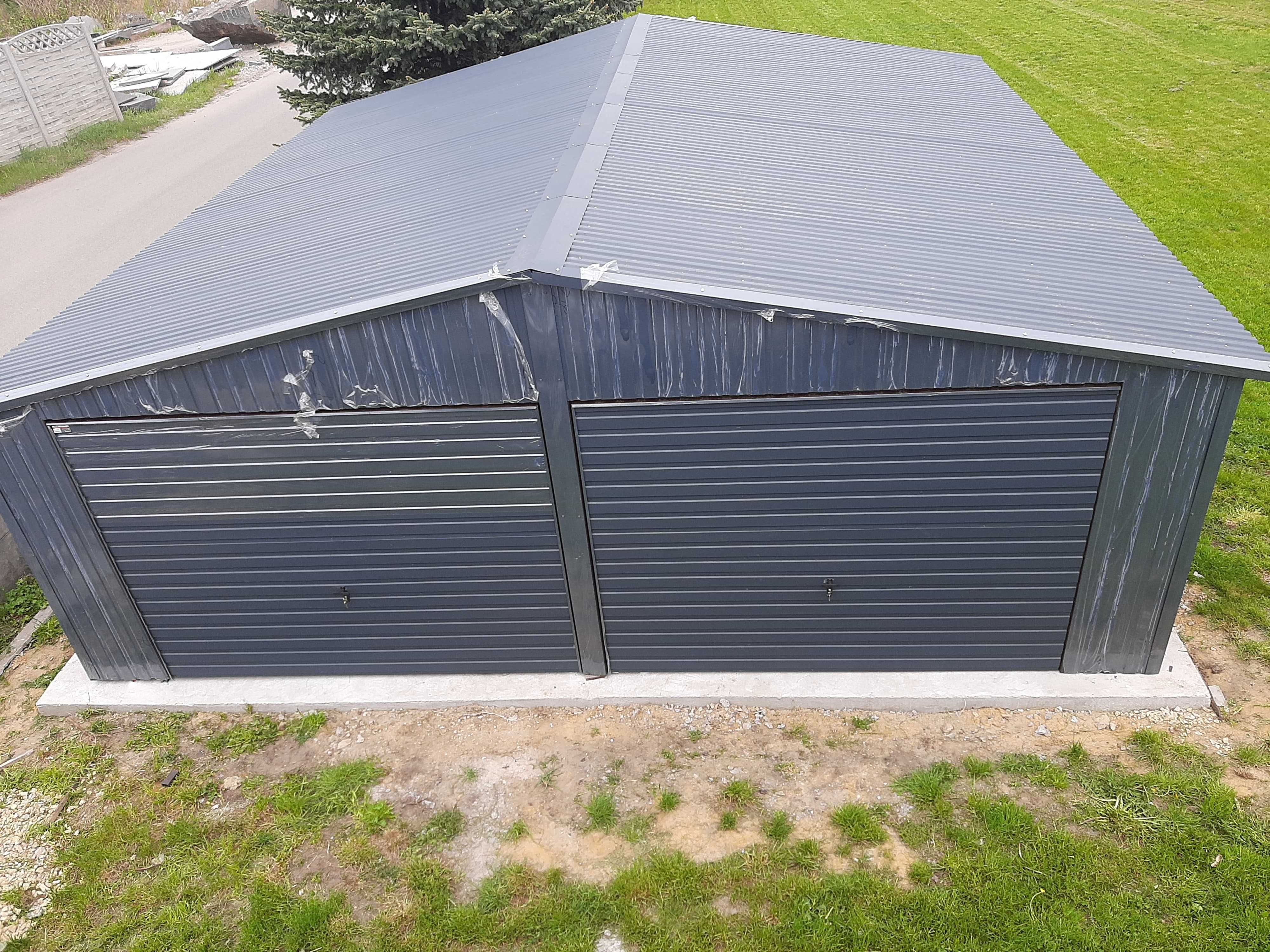 Garaż blaszak 6x5 dwuspad automat Wiata blaszana Producent Garaże 7x5