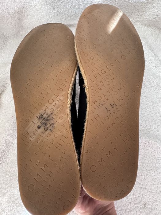 Мокасины эспадрильи tommy hilfiger 38p черные кожа