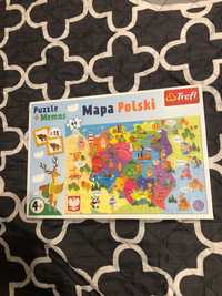 NOWE Trefl Mapa Polski Puzzle Edukacyjne Memo 44 el. 91657