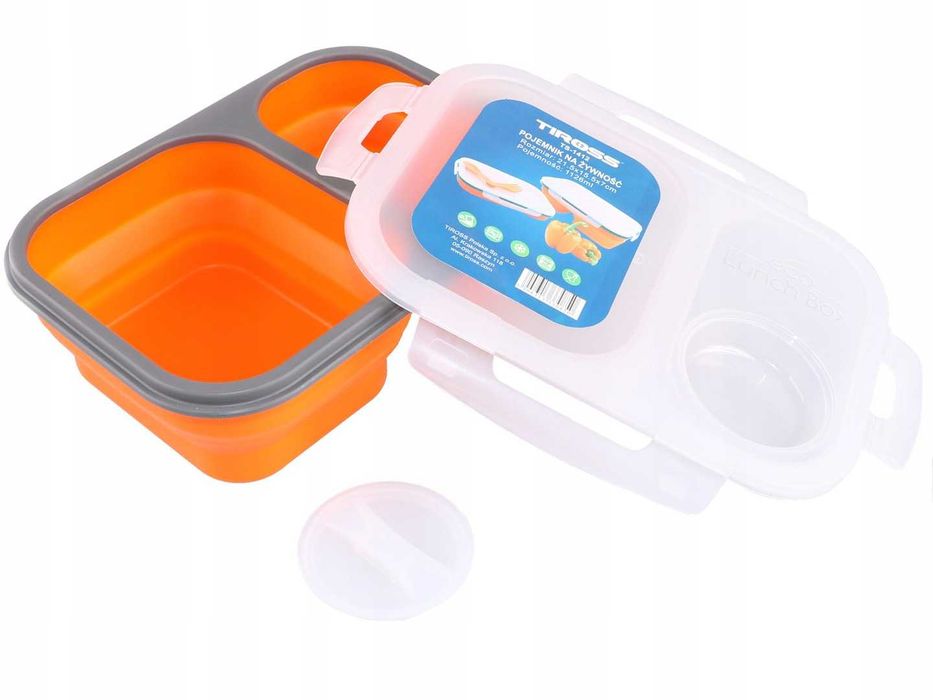 Pojemnik na żywność lunchbox pudełko zamykane silikonowe składane