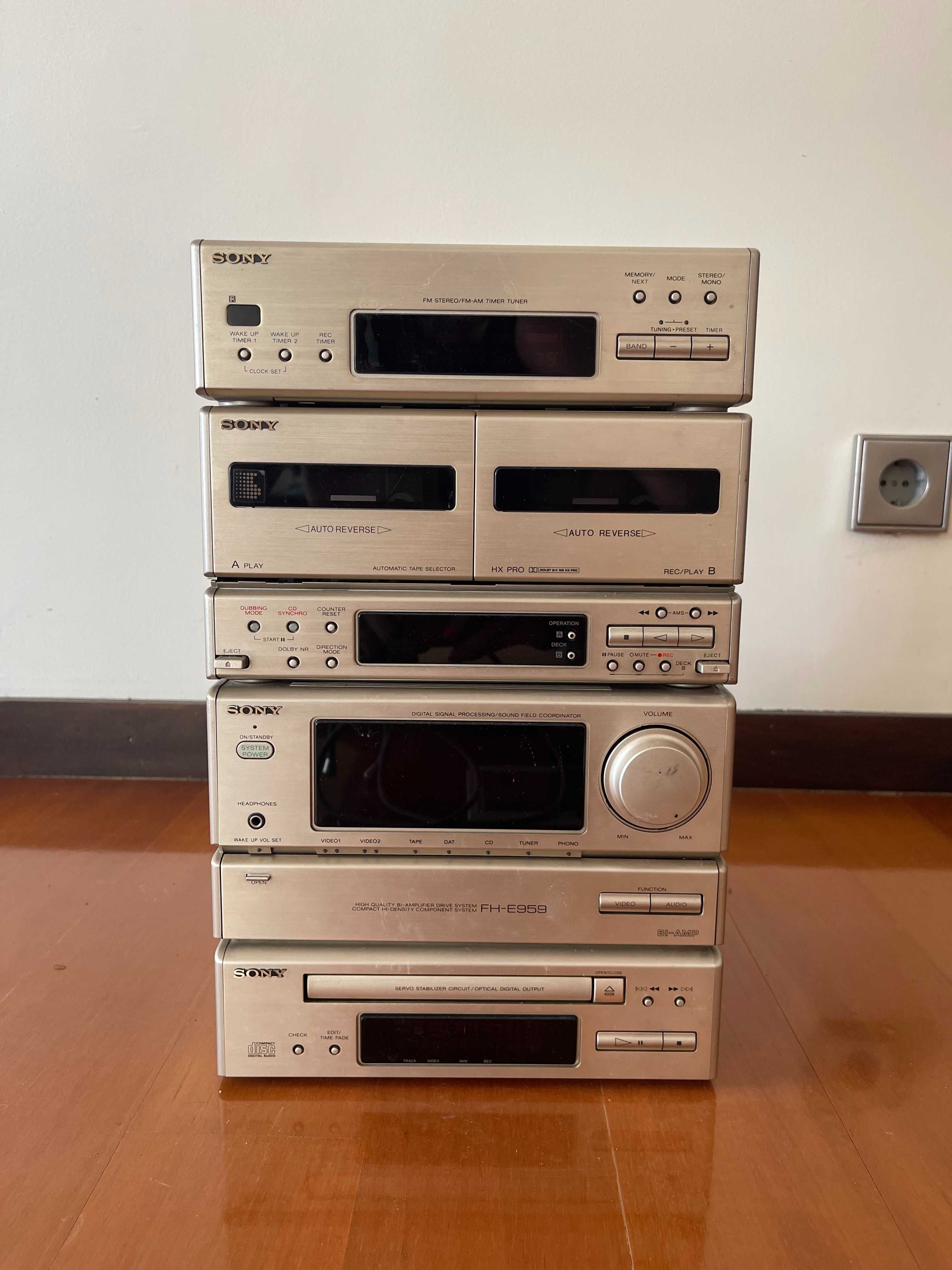 Sony FH-E959 – Sistema Hi-Fi Completo com Colunas Originais – Vintage