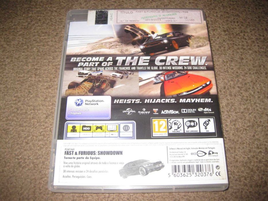 Jogo "Fast & Furious: Showdown" para PS3/Completo!