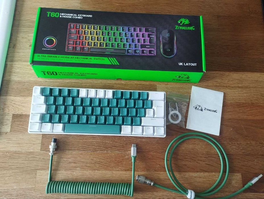 Teclado mecânico ZIYOU LANG T60 interruptores Azuis ENG